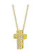 Kiriakos Gofas Damen Gold Kreuz 9K mit Kette