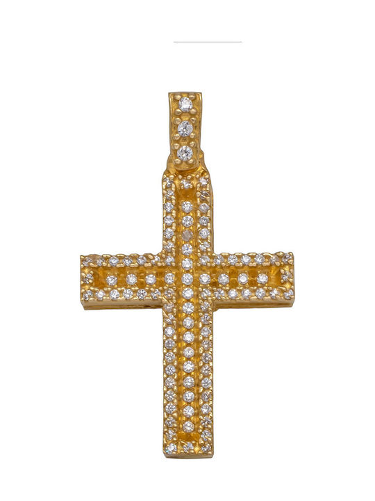 Savvas Design Χρυσός Σταυρός 14Κ Διπλής Όψης