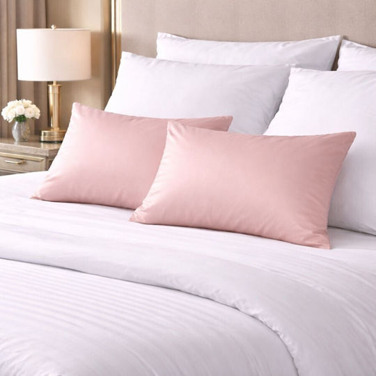 First Choice Σετ Μαξιλαροθήκες Powder Pink 50x70εκ.