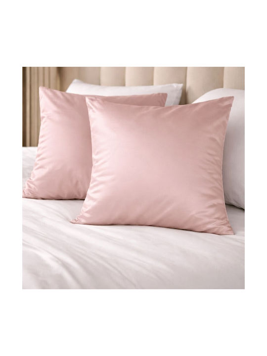 First Choice Подредба Калъфки за Възглавници с Корица за Плик Powder Pink 70x70см
