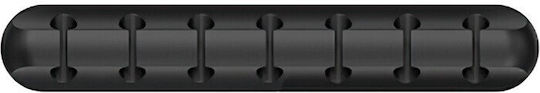Organizator Cabluri Alista Home Autocolant Multifuncțional 7 Sloturi Suport 11.8x2.2cm Negru
