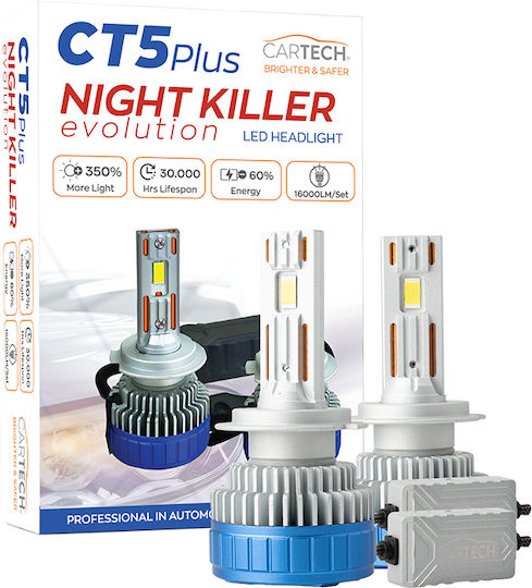 Cartech Lampă Auto și Motocicletă H7 LED 6500K Alb Rece 140W