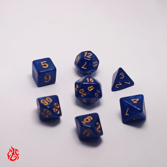 Dice Set Blue Acrylic Dice RPG Dungeons & Dragons Pathfinder Wargames