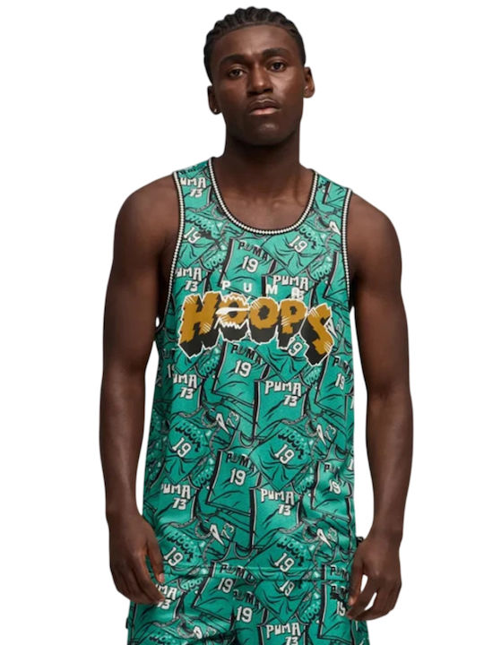 PUMA Puma Athletic Short Sleeve Green Jersey T-...