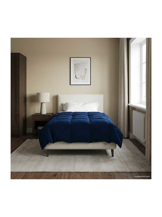 vidaXL Husă Pentru Pilotă Simplă 140x200 Albastru Închis