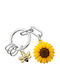 Metalmorphose Mtm388-01 Keychain Keyholder Bag Charm Nature Collection Sunflower Bee