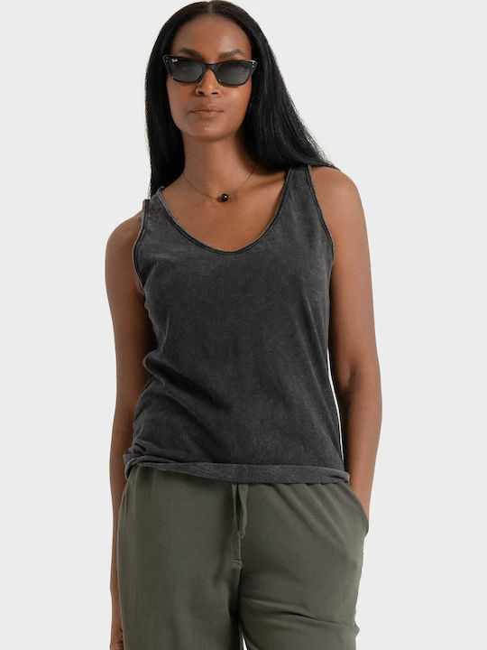 Women's Cotton Sleeveless Blouse Washed Black
