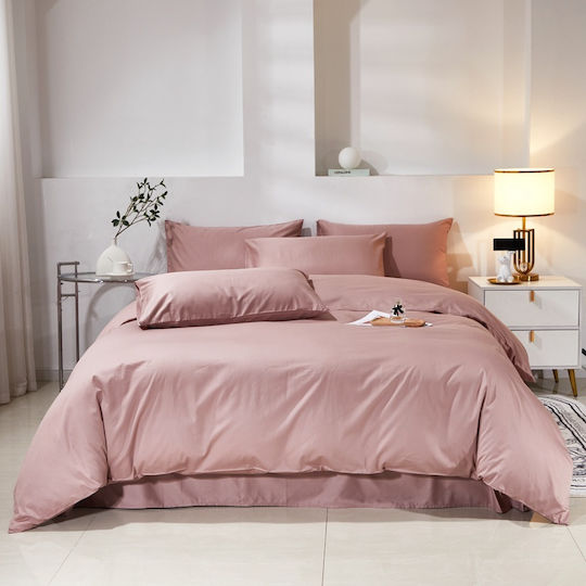 4 Seasons Collection Bettbezug Baumwolle Moni 160x240cm 1 Kissenbezug & 1 Bettlaken Rosa