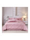Cotton Single Duvet Cover Set 160x240cm 1 Pillowcase & 1 Bed Sheet Pink