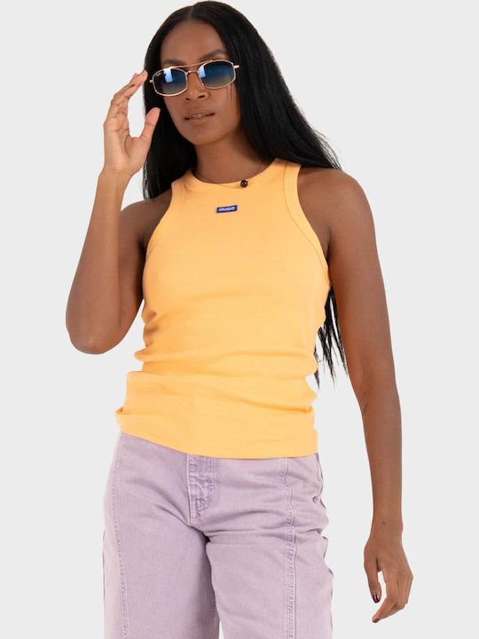 Hugo Women's Top Cotton Sleeveless Orange