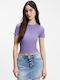 Damen Bluse Baumwolle Lila