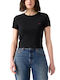 Essential Sporty Women's Sports Crop T-shirt Black