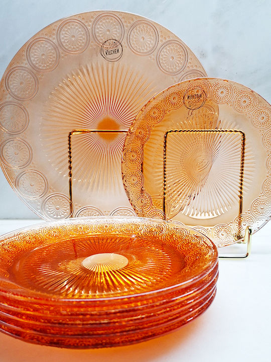 Kaemingk Servierplatte und Schüssel Glas Orange...