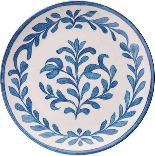 Hermia Shallow Ceramic Blue Plate with Diameter 25.5cm 6 Pieces