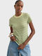Γυναικείο T-shirt Ριγέ Green