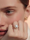 Eluna Women's Ring with Pearls Made of Gold Plated Steel