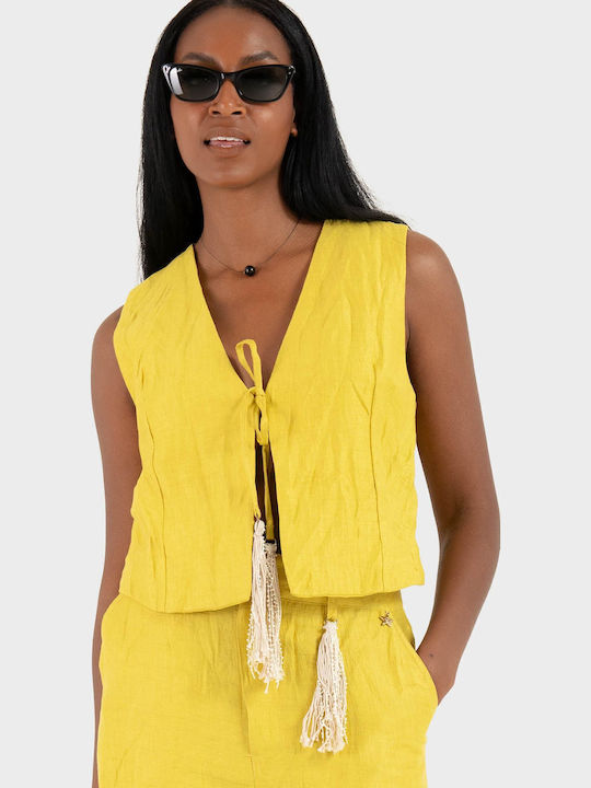 Women's Summer Linen Sleeveless Top Lime