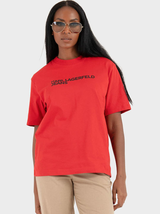 Karl Lagerfeld Logo Γυναικείο T-shirt Red