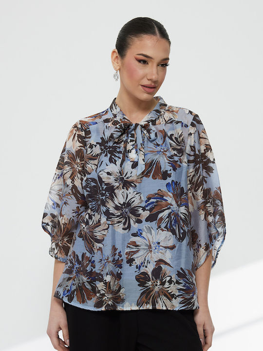 Women's Floral Blue Blouse