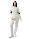 Weißes Set Damenhose Bluse