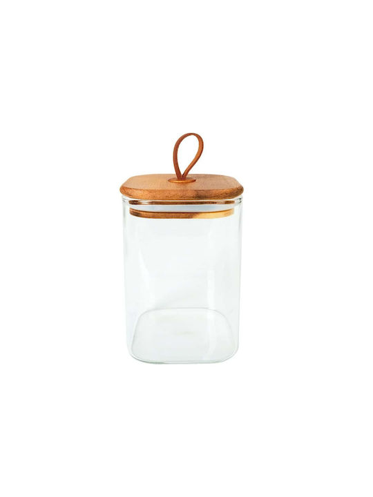 Espiel Set 6Stücke Lebensmittelgläser Allgemeine Verwendung mit Deckel Hölzernes Transparent 580ml 6Stücke
