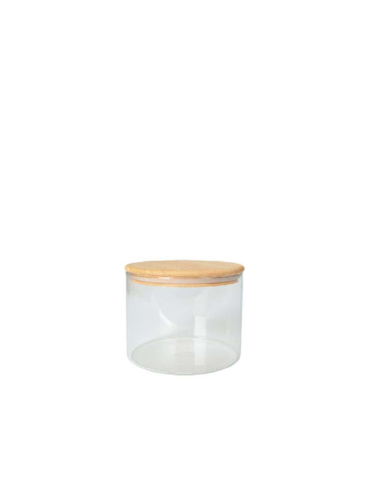 Espiel Set 6 Bucăți Borcane Utilizare Generală cu Capac din Lemn Transparent 350ml