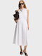 Summer Midi Sleeveless Dress White