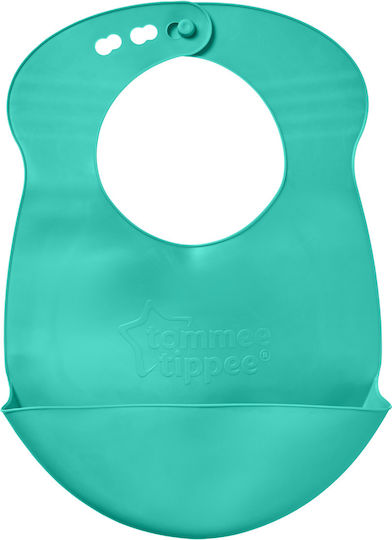 Tommee Tippee Αδιάβροχη Σαλιάρα Σιλικόνης με Τσέπη Πράσινο για 6 m+
