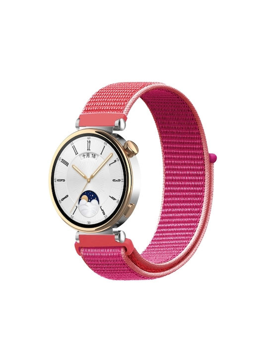 Nylon Λουράκι Αυτοκόλλητο Κλείσιμο Garmin Venu 2s Venu 3s Light Red