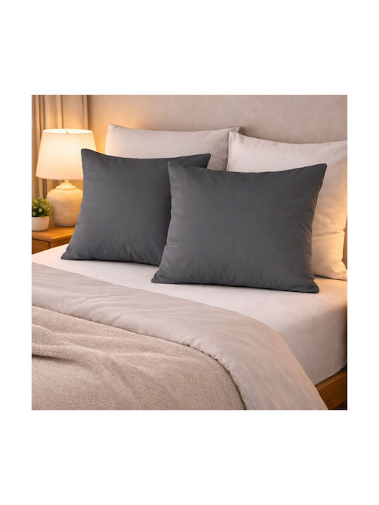 First Choice Σετ Μαξιλαροθήκες Anthracite 70x70εκ.