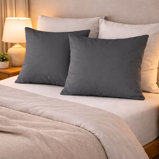 First Choice Set Pillowcases Anthracite 70x70cm