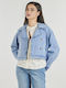 Kurze Damenjacke für Frühling - Herbst Blau
