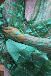 Damen Seiden Foulard Grün