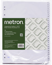 Metron Διαχωριστικα Α4 Αριθμοι 1-31 Πλαστικα