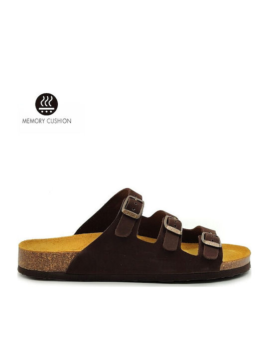 Nobuck Leather Women's Anatomic Sandals Marron