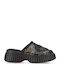 Leather Women's Flat Sandals Brown