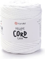 Yarnart Νήμα Πλεξίματος Βαμβακερό Macrame Cord 5mm 751 Λευκό 85m 500gr
