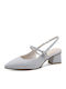 Leder Spitze Zehe Pumps Silber