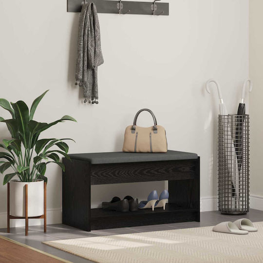 vidaXL Flurmöbel & Aufbewahrung mit Bank Schwarze Eiche 83x38x45cm