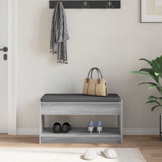 vidaXL Flurmöbel & Aufbewahrung mit Bank Grau 83x38x45cm