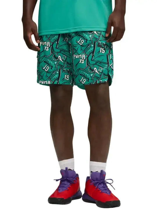 PUMA Aop Αθλητική Ανδρική Βερμούδα Πράσινη