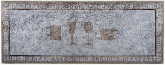 Beauty Home Küchenmatte Läufer mit Rutschfestem Untergrund Grau 60x160cm