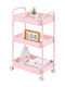 Next Metal Kitchen Trolley 3 Tiers Pink 43x30x70.5cm