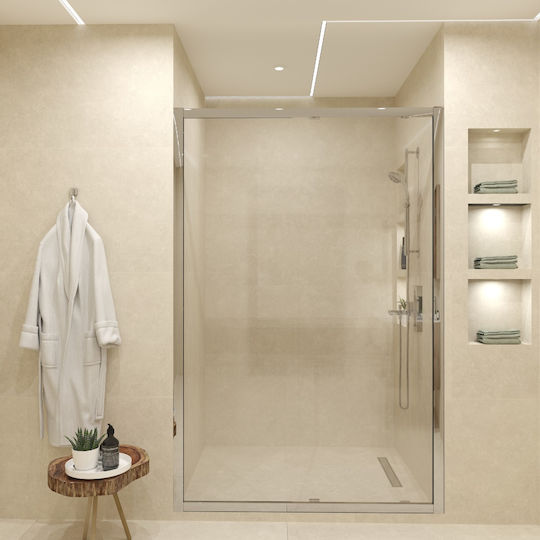 Piccadilly Cabinet Duș cu Ușă Glisantă 120-125x195cm Sticlă Transparentă Chrome