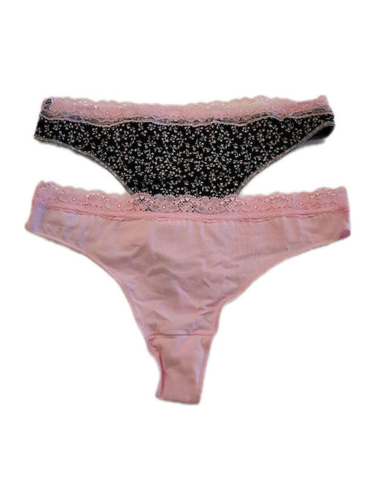 Βαμβακερά Γυναικεία String 2Pack Πολύχρωμα