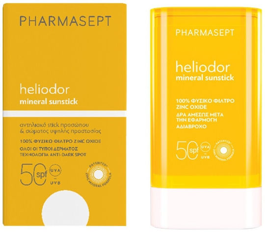 Pharmasept Heliodor Mineral Sunstick Mineral Sunscreen Stick for Face & Body SPF50 25gr