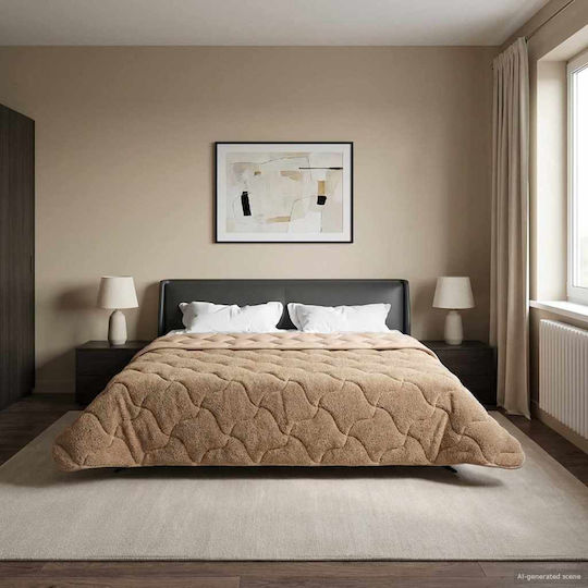 vidaXL Κουβέρτα Fleece Διπλή 200x200εκ. Taupe