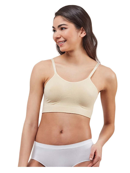 Elite Life Women's Beige Sports Bra
