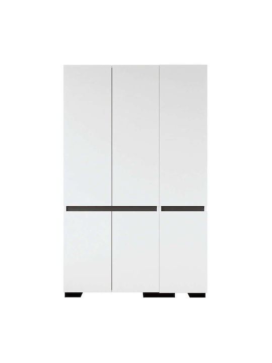 Floransa Dreifachtür Kleiderschrank Weiß-Anthra...