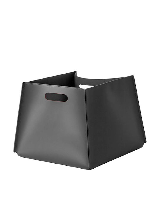Espiel Decorative Basket Artificial Leather with Handles Gray 26.5x26.5x26.5cm